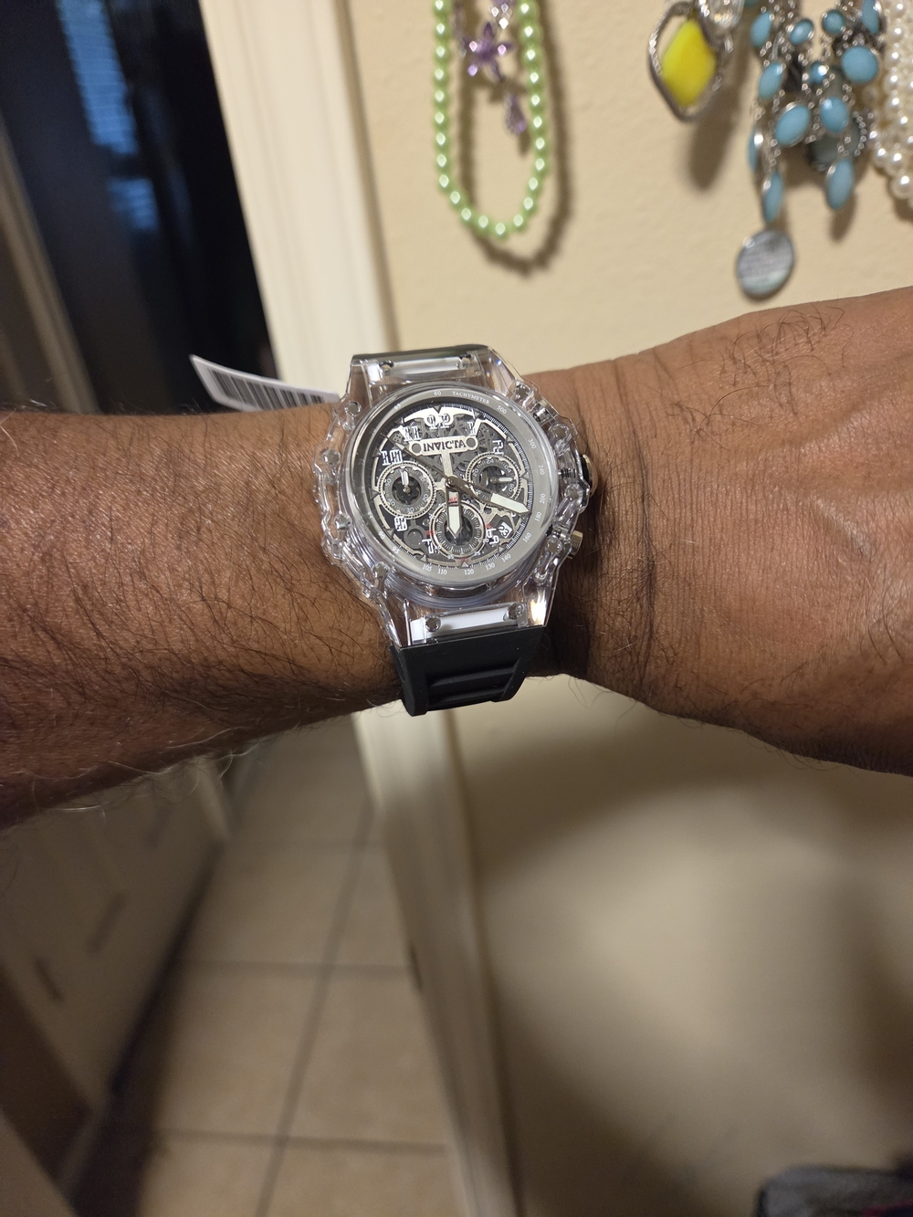 Invicta Transparent Case Men's Bolt Chronograph Watch with Silver Dial